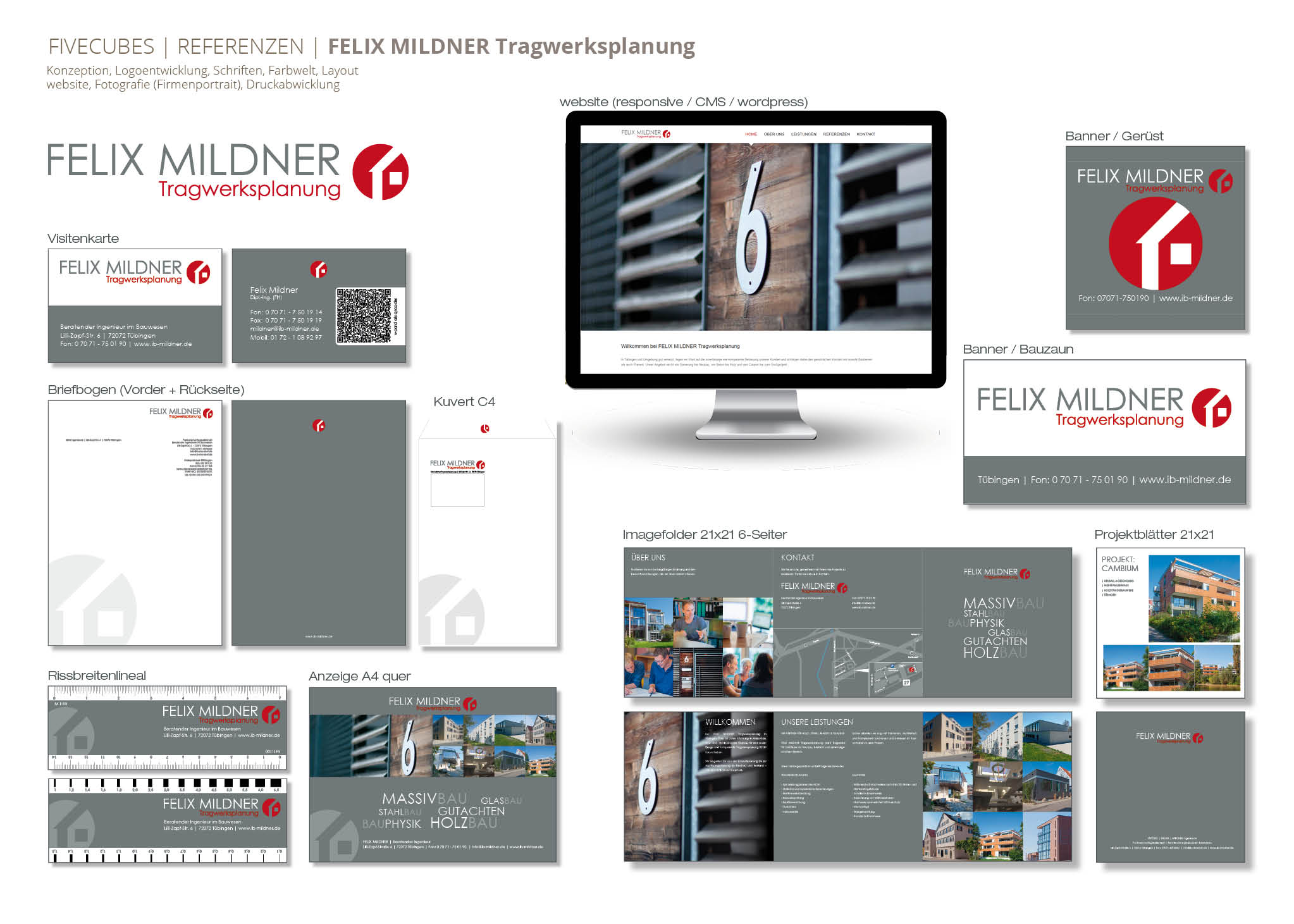 INGENIEURBÜRO Felix Mildner in Tübingen | Corporate Design | fivecubes