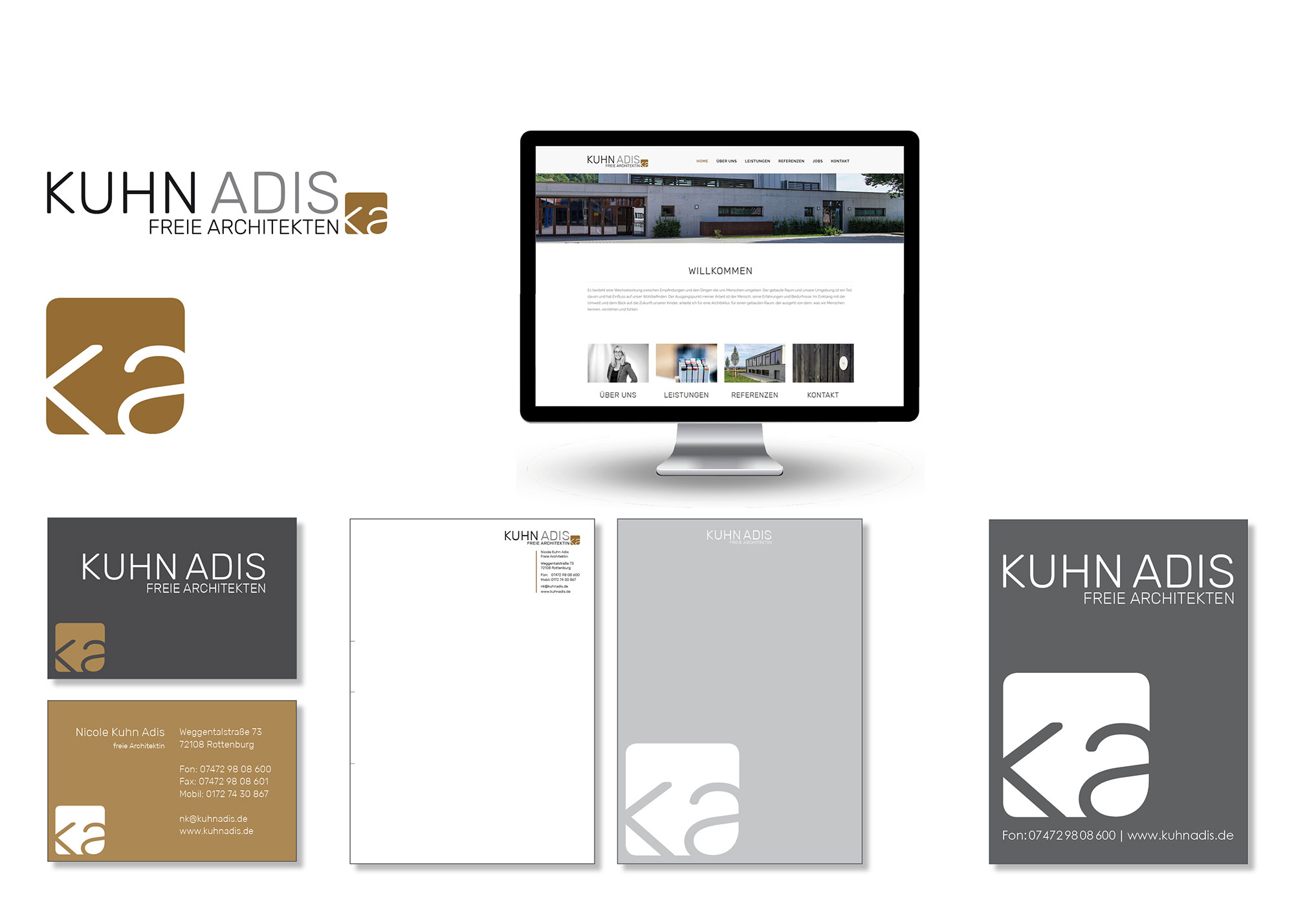 Kuhn Adis Architektin in Rottenburg | Corporate Design | fivecubes